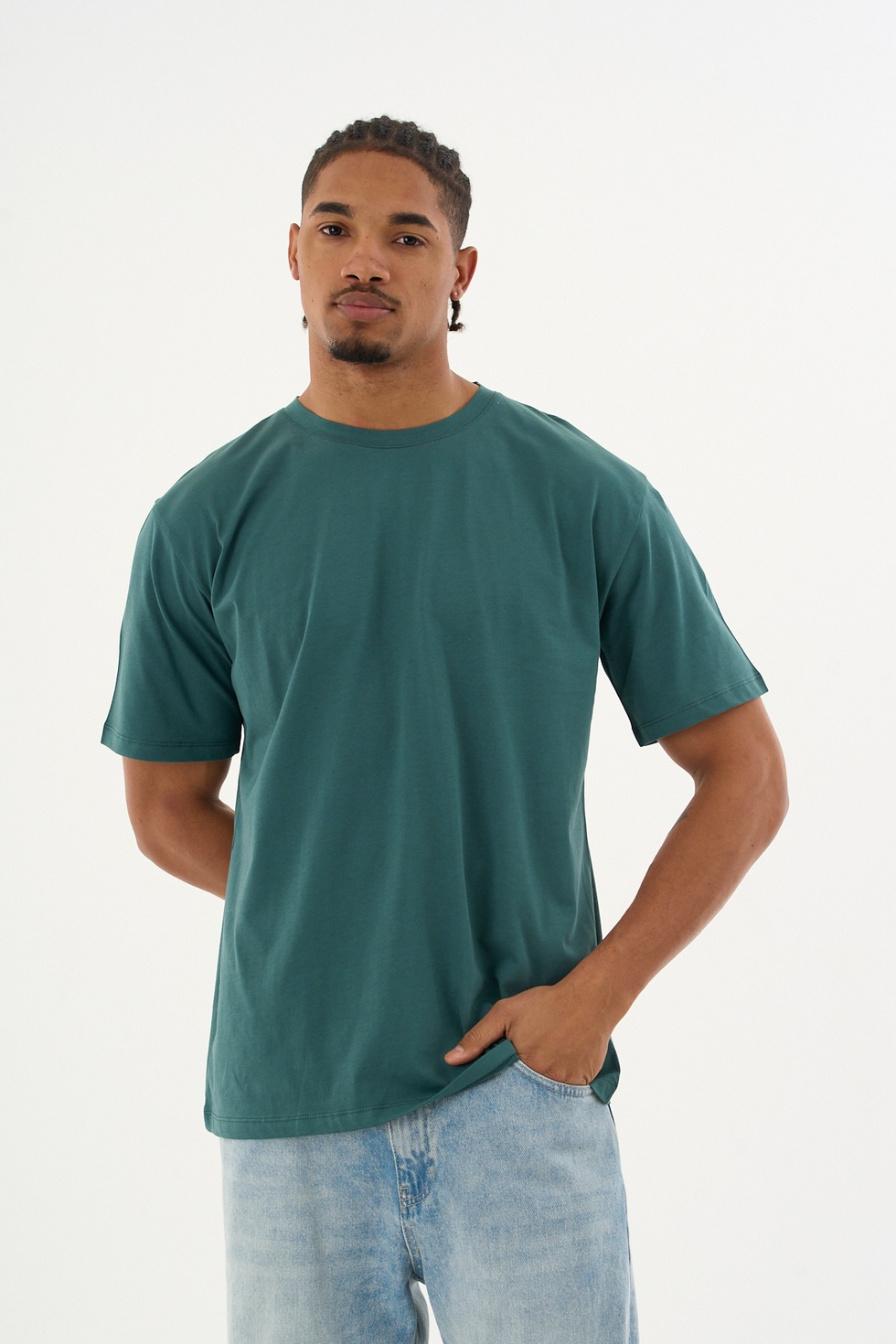 Erkek %100 Organik Pamuklu Yumuşak Dokulu Comfort Fit Bisiklet Yakalı T-shirt