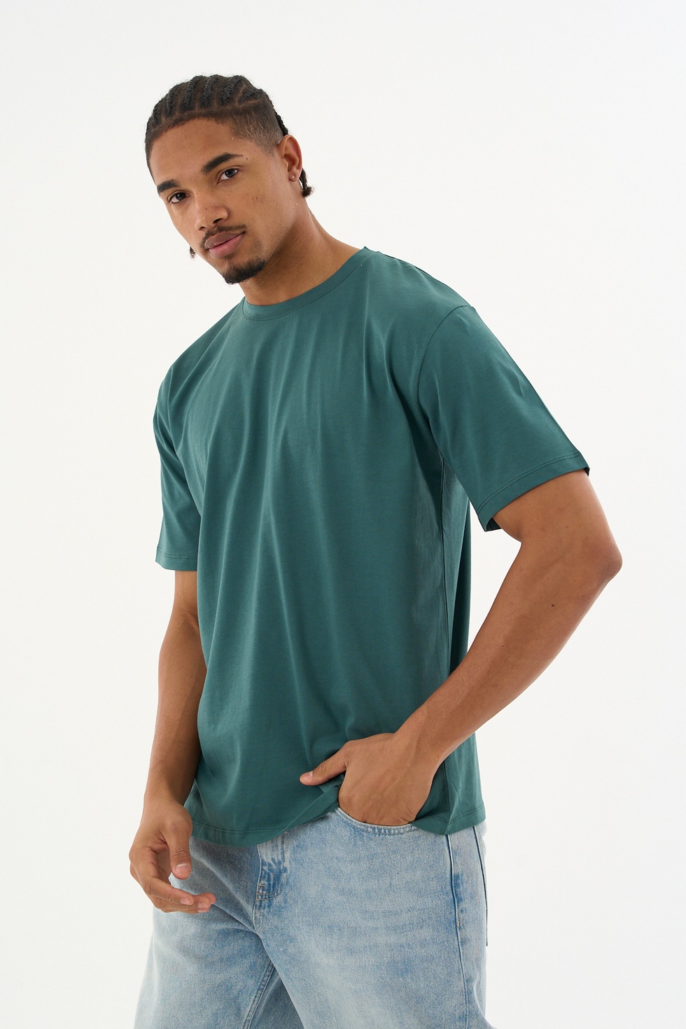 Erkek %100 Organik Pamuklu Yumuşak Dokulu Comfort Fit Bisiklet Yakalı T-shirt