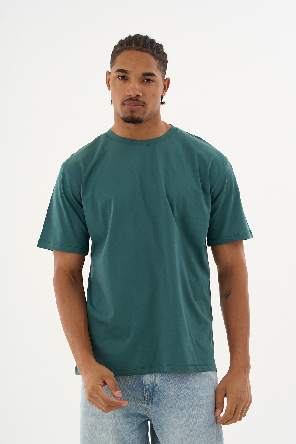 Erkek %100 Organik Pamuklu Yumuşak Dokulu Comfort Fit Bisiklet Yakalı T-shirt