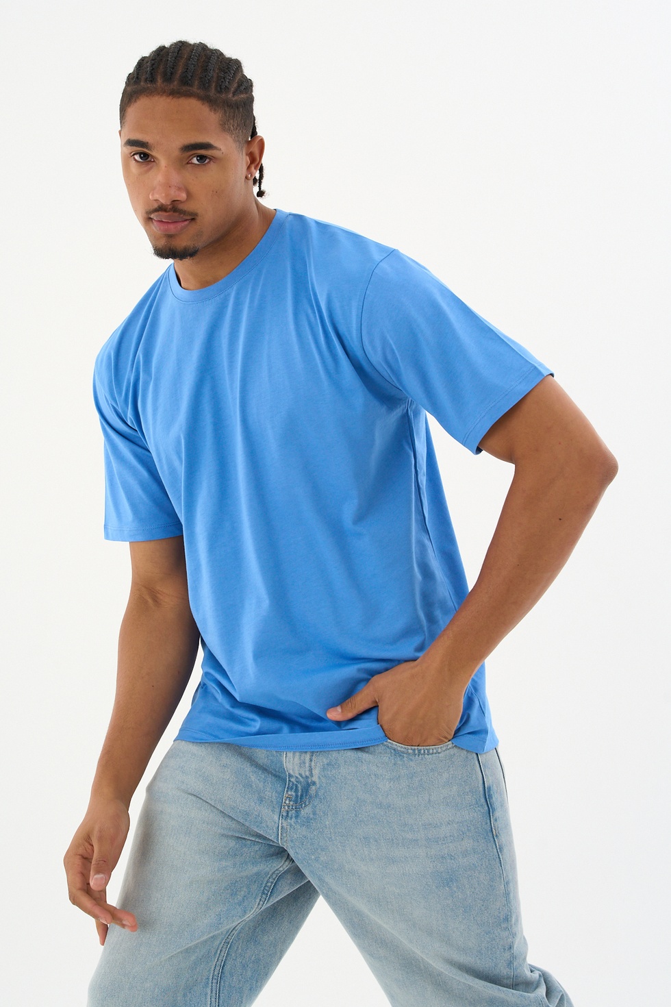 Erkek %100 Organik Pamuklu Yumuşak Dokulu Comfort Fit Bisiklet Yakalı T-shirt