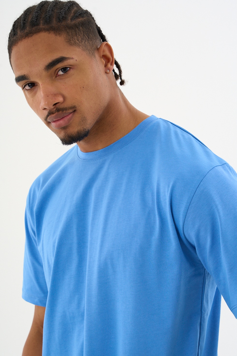 Erkek %100 Organik Pamuklu Yumuşak Dokulu Comfort Fit Bisiklet Yakalı T-shirt