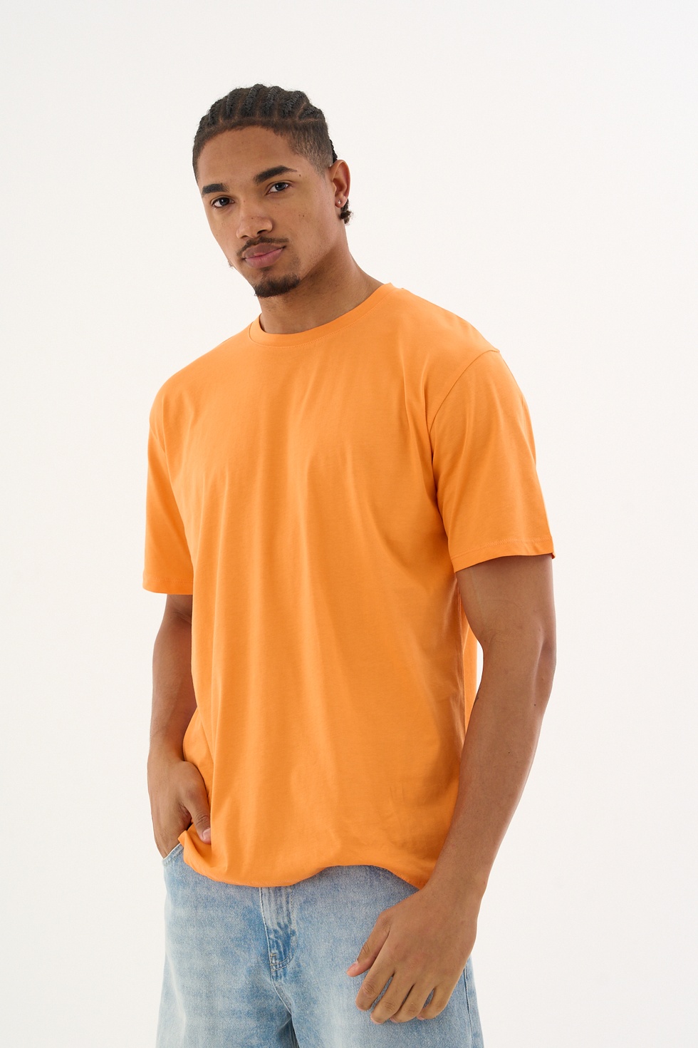 Erkek %100 Organik Pamuklu Yumuşak Dokulu Comfort Fit Bisiklet Yakalı T-shirt