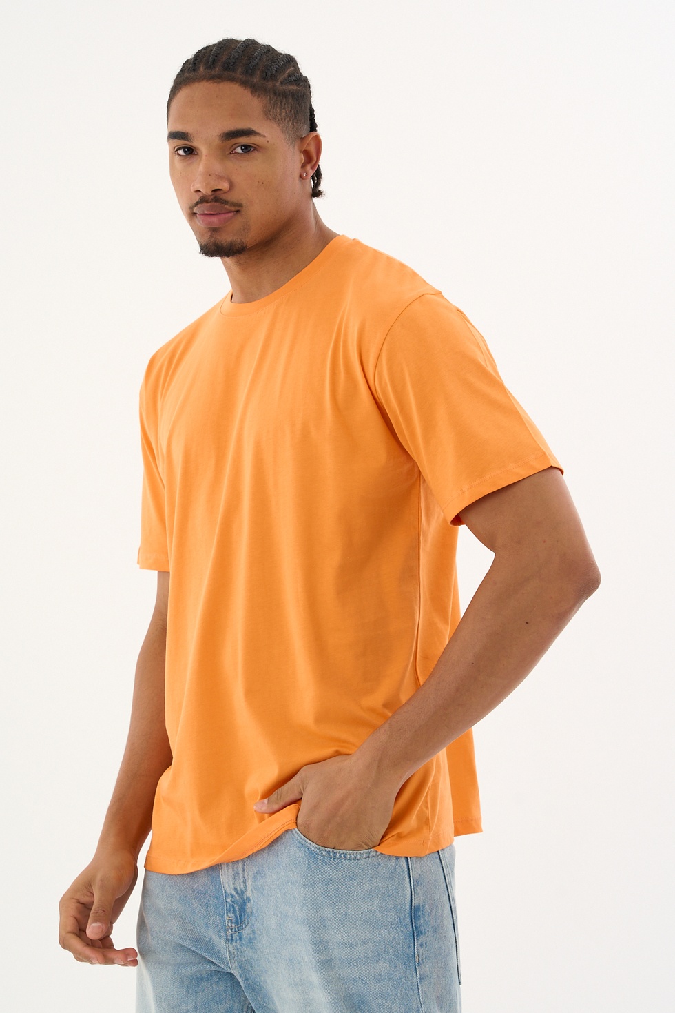 Erkek %100 Organik Pamuklu Yumuşak Dokulu Comfort Fit Bisiklet Yakalı T-shirt