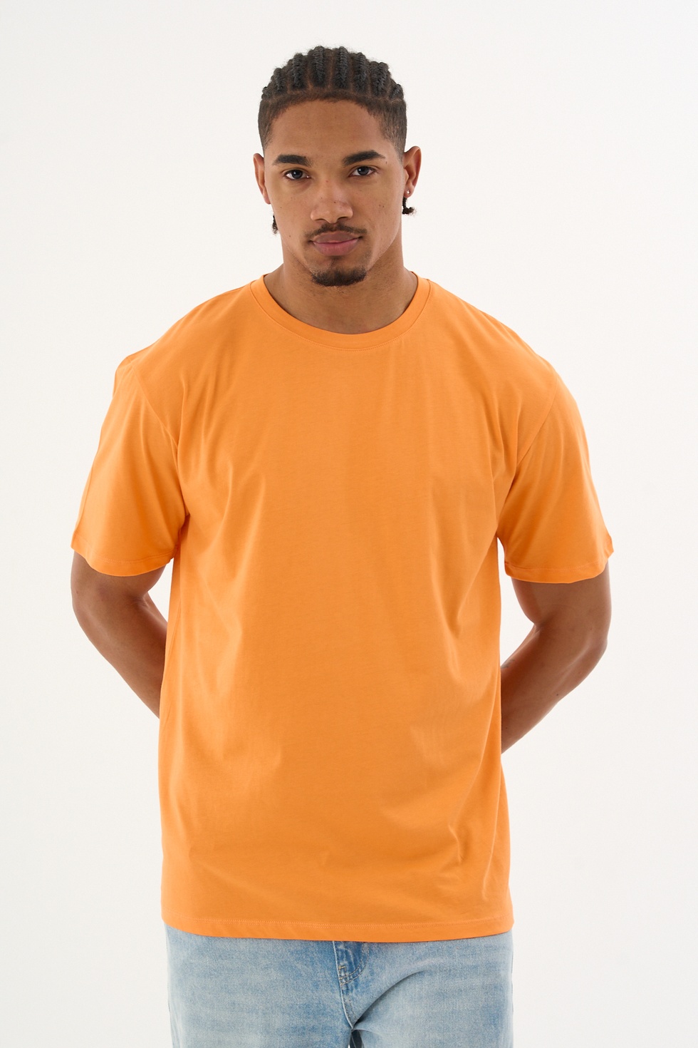 Erkek %100 Organik Pamuklu Yumuşak Dokulu Comfort Fit Bisiklet Yakalı T-shirt