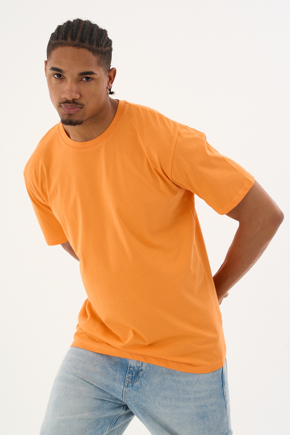 Erkek %100 Organik Pamuklu Yumuşak Dokulu Comfort Fit Bisiklet Yakalı T-shirt