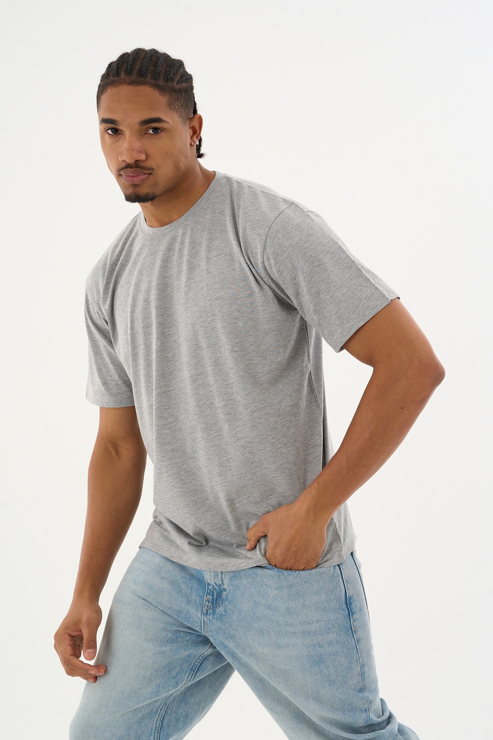 Erkek %100 Organik Pamuklu Yumuşak Dokulu Comfort Fit Bisiklet Yakalı T-shirt