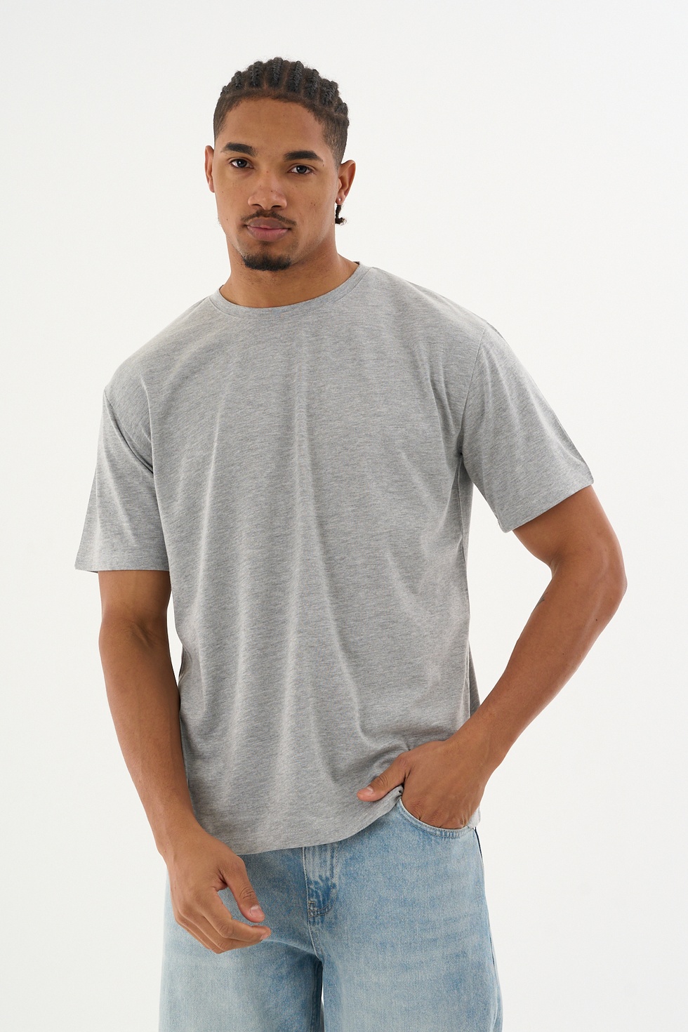 Erkek %100 Organik Pamuklu Yumuşak Dokulu Comfort Fit Bisiklet Yakalı T-shirt