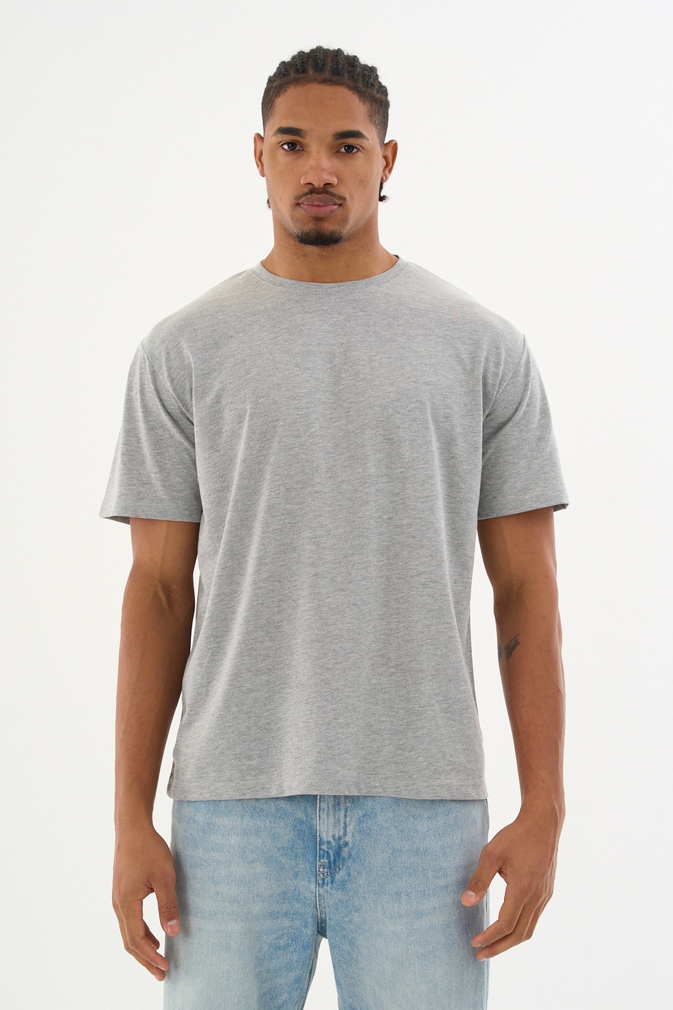 Erkek %100 Organik Pamuklu Yumuşak Dokulu Comfort Fit Bisiklet Yakalı T-shirt