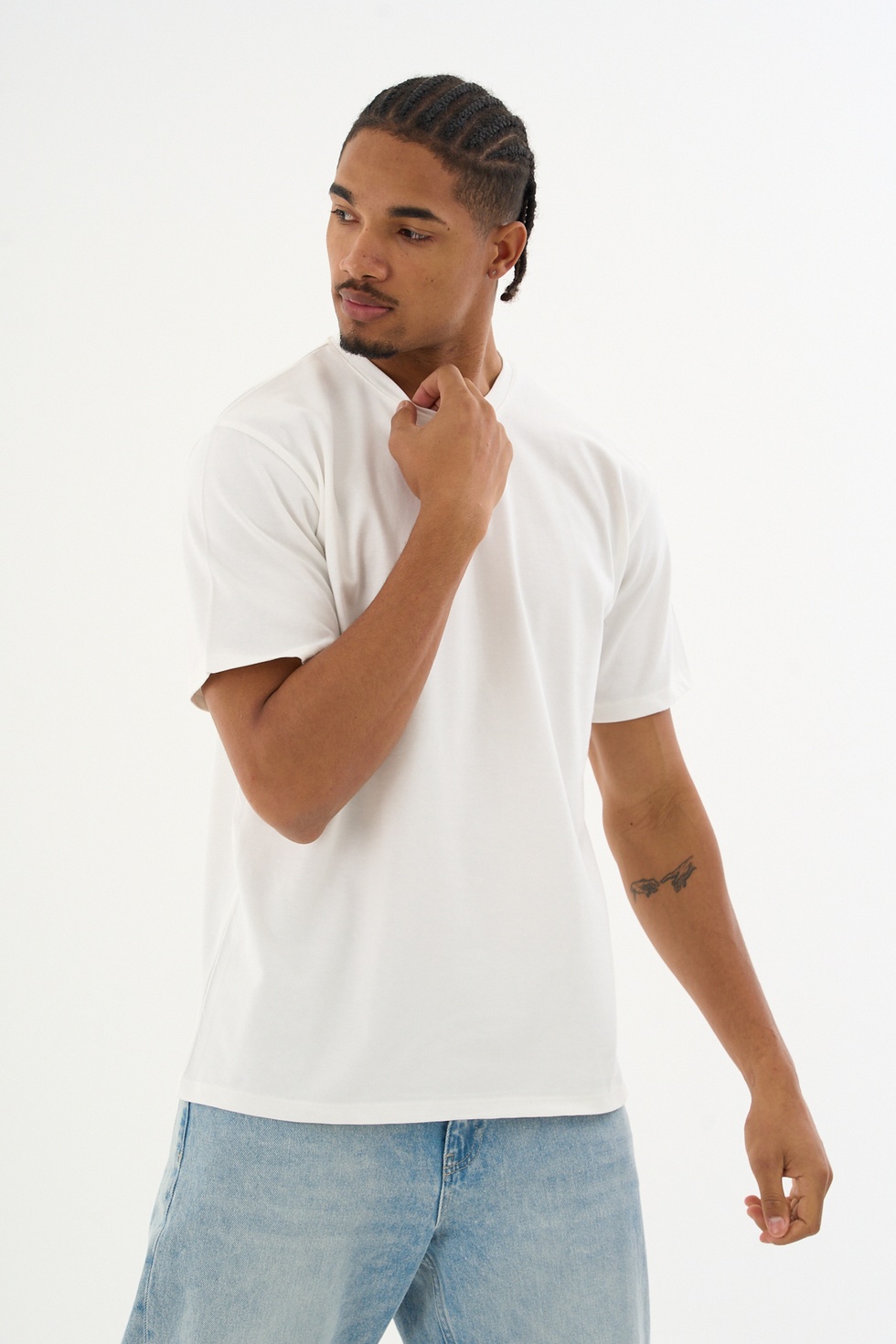 Erkek %100 Organik Pamuklu Yumuşak Dokulu Comfort Fit Bisiklet Yakalı T-shirt