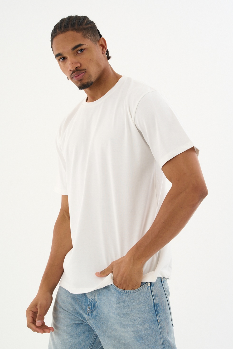 Erkek %100 Organik Pamuklu Yumuşak Dokulu Comfort Fit Bisiklet Yakalı T-shirt