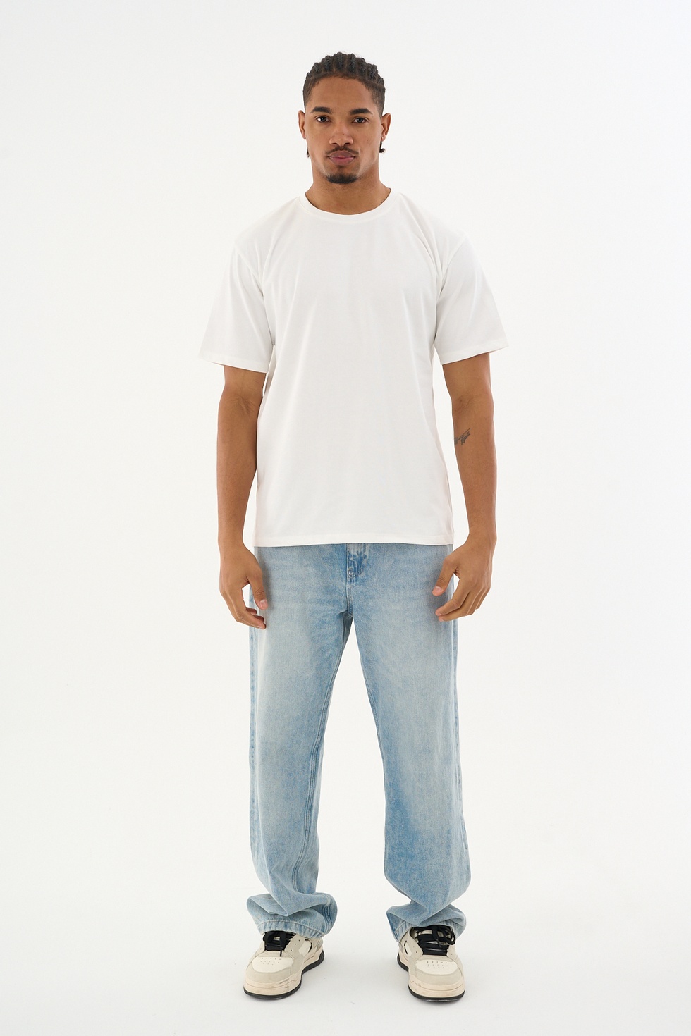 Erkek %100 Organik Pamuklu Yumuşak Dokulu Comfort Fit Bisiklet Yakalı T-shirt