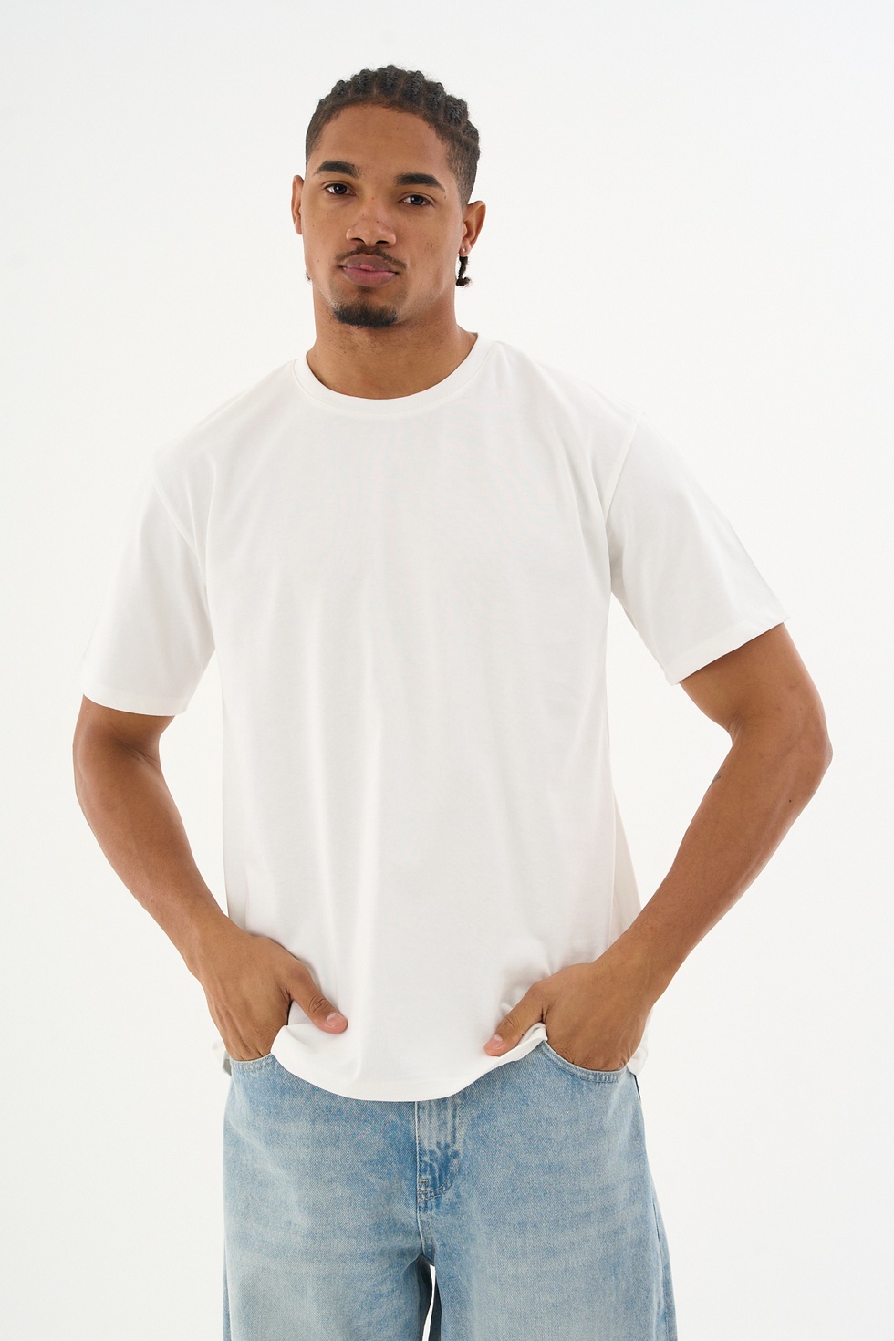 Erkek %100 Organik Pamuklu Yumuşak Dokulu Comfort Fit Bisiklet Yakalı T-shirt