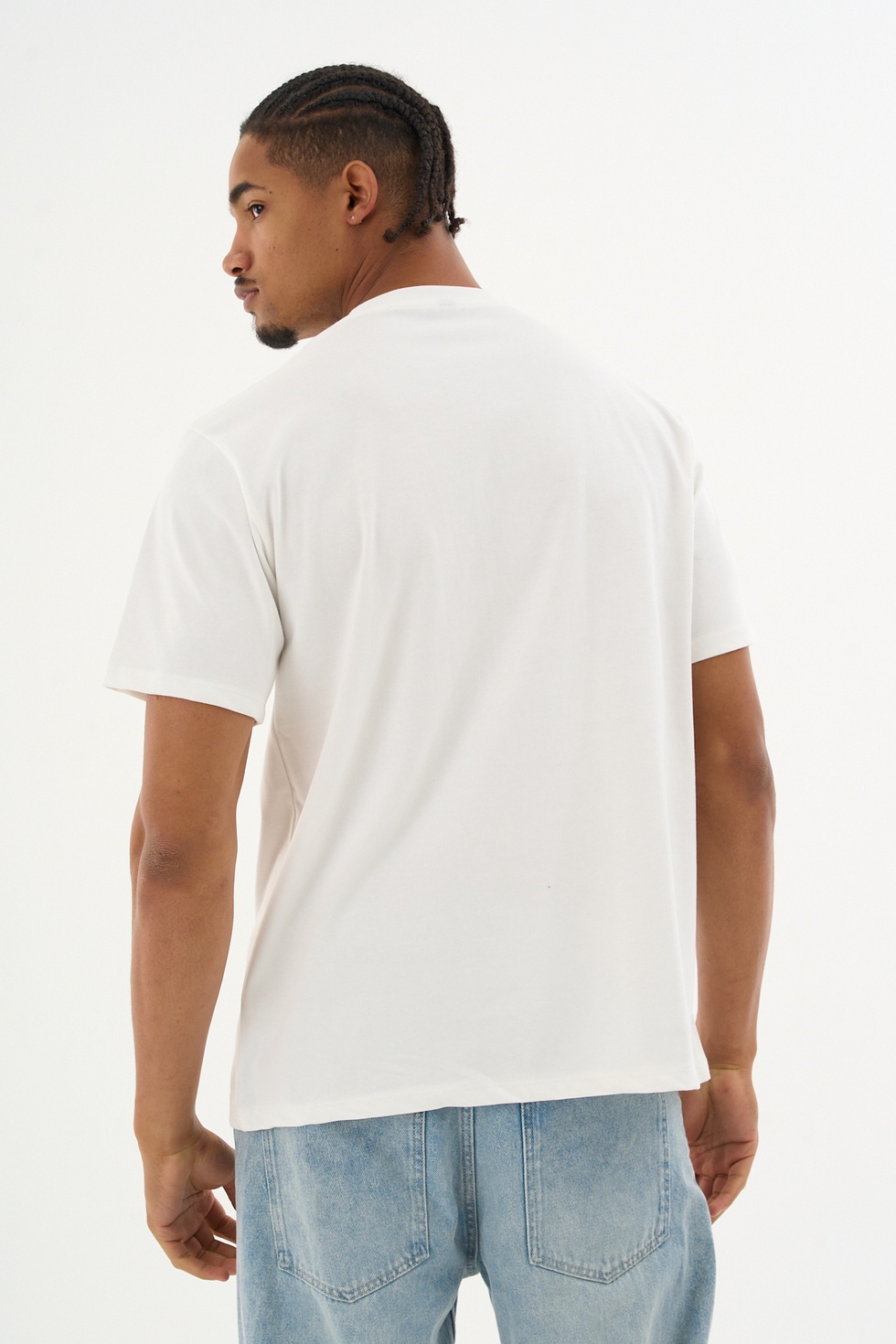 Erkek %100 Organik Pamuklu Yumuşak Dokulu Comfort Fit Bisiklet Yakalı T-shirt