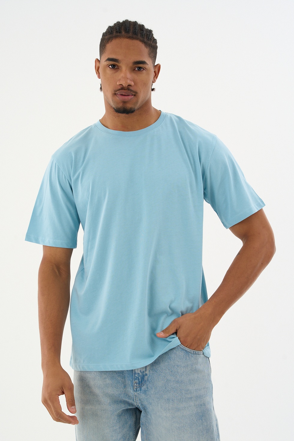 Erkek %100 Organik Pamuklu Yumuşak Dokulu Comfort Fit Bisiklet Yakalı T-shirt