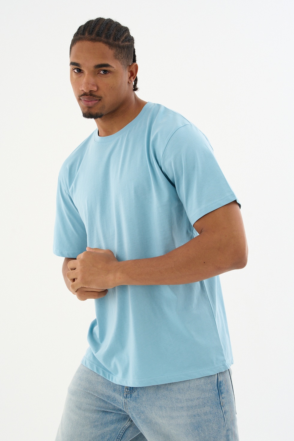 Erkek %100 Organik Pamuklu Yumuşak Dokulu Comfort Fit Bisiklet Yakalı T-shirt