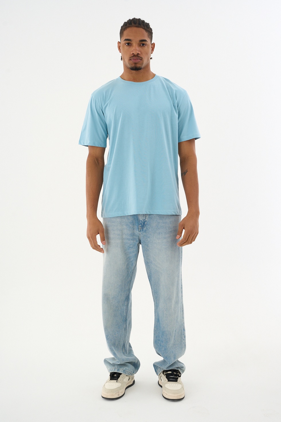 Erkek %100 Organik Pamuklu Yumuşak Dokulu Comfort Fit Bisiklet Yakalı T-shirt