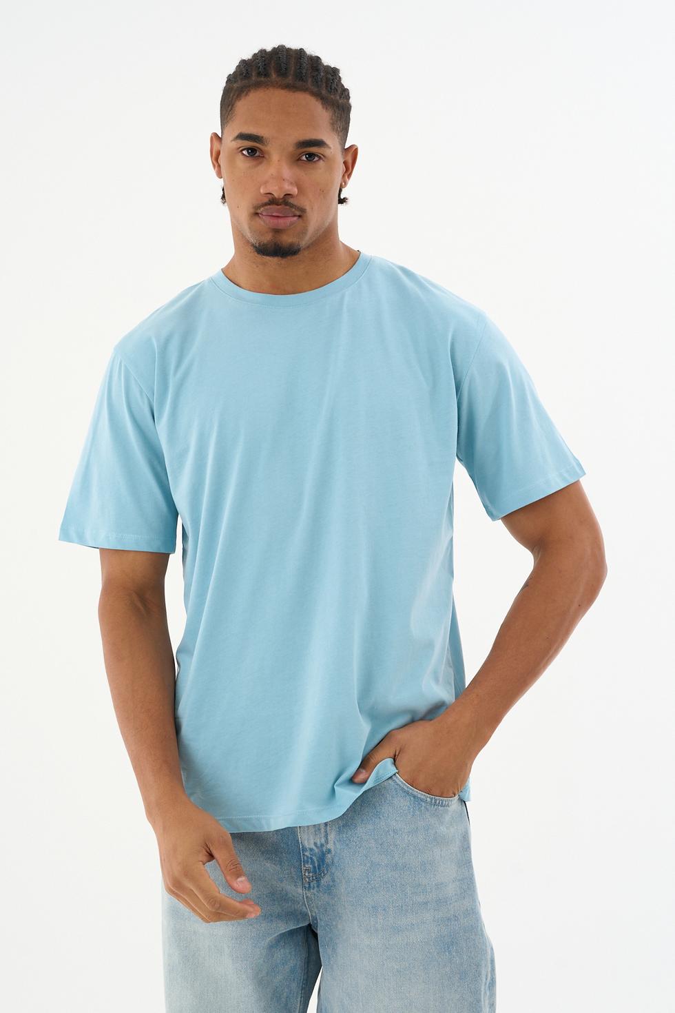 Erkek %100 Organik Pamuklu Yumuşak Dokulu Comfort Fit Bisiklet Yakalı T-shirt