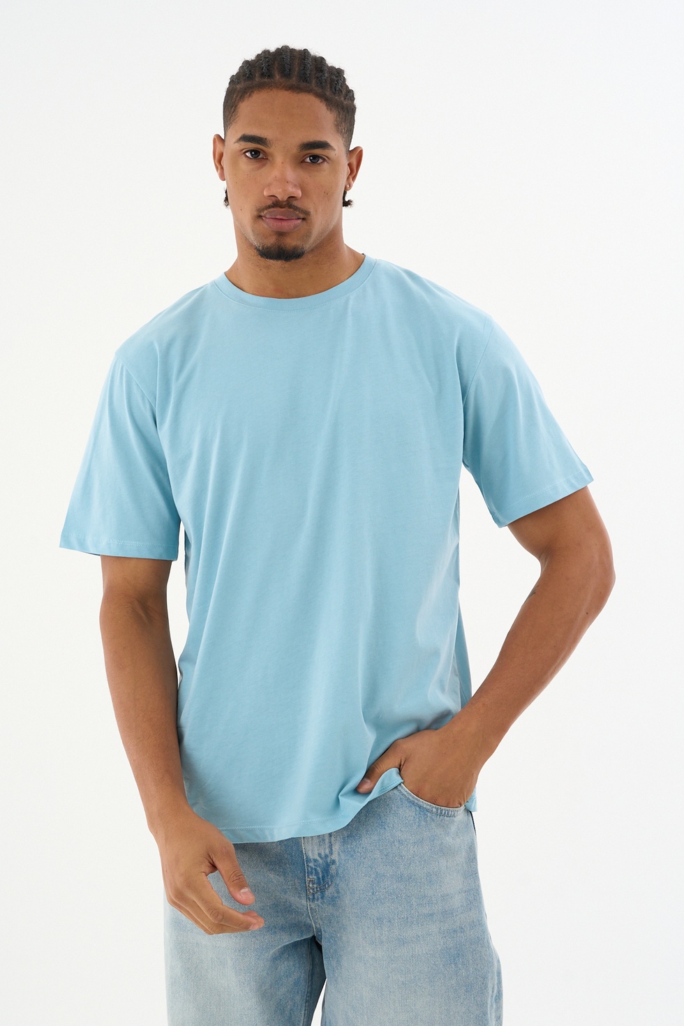 Erkek %100 Organik Pamuklu Yumuşak Dokulu Comfort Fit Bisiklet Yakalı T-shirt