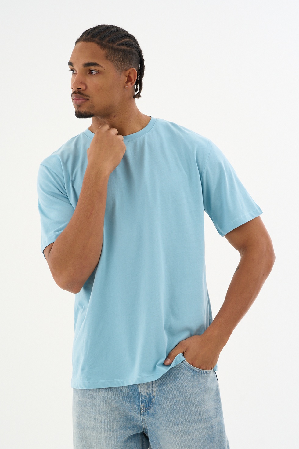 Erkek %100 Organik Pamuklu Yumuşak Dokulu Comfort Fit Bisiklet Yakalı T-shirt