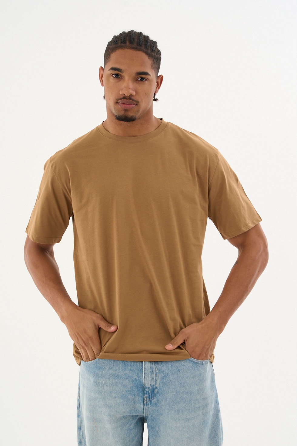 Erkek %100 Organik Pamuklu Yumuşak Dokulu Comfort Fit Bisiklet Yakalı T-shirt