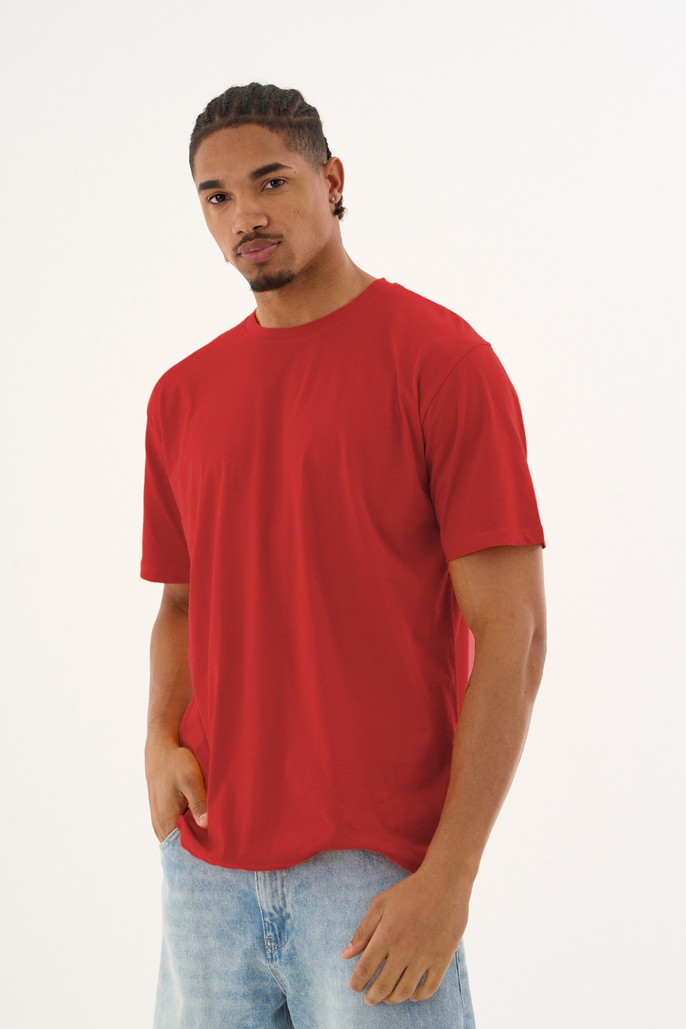 Erkek %100 Organik Pamuklu Yumuşak Dokulu Comfort Fit Bisiklet Yakalı T-shirt