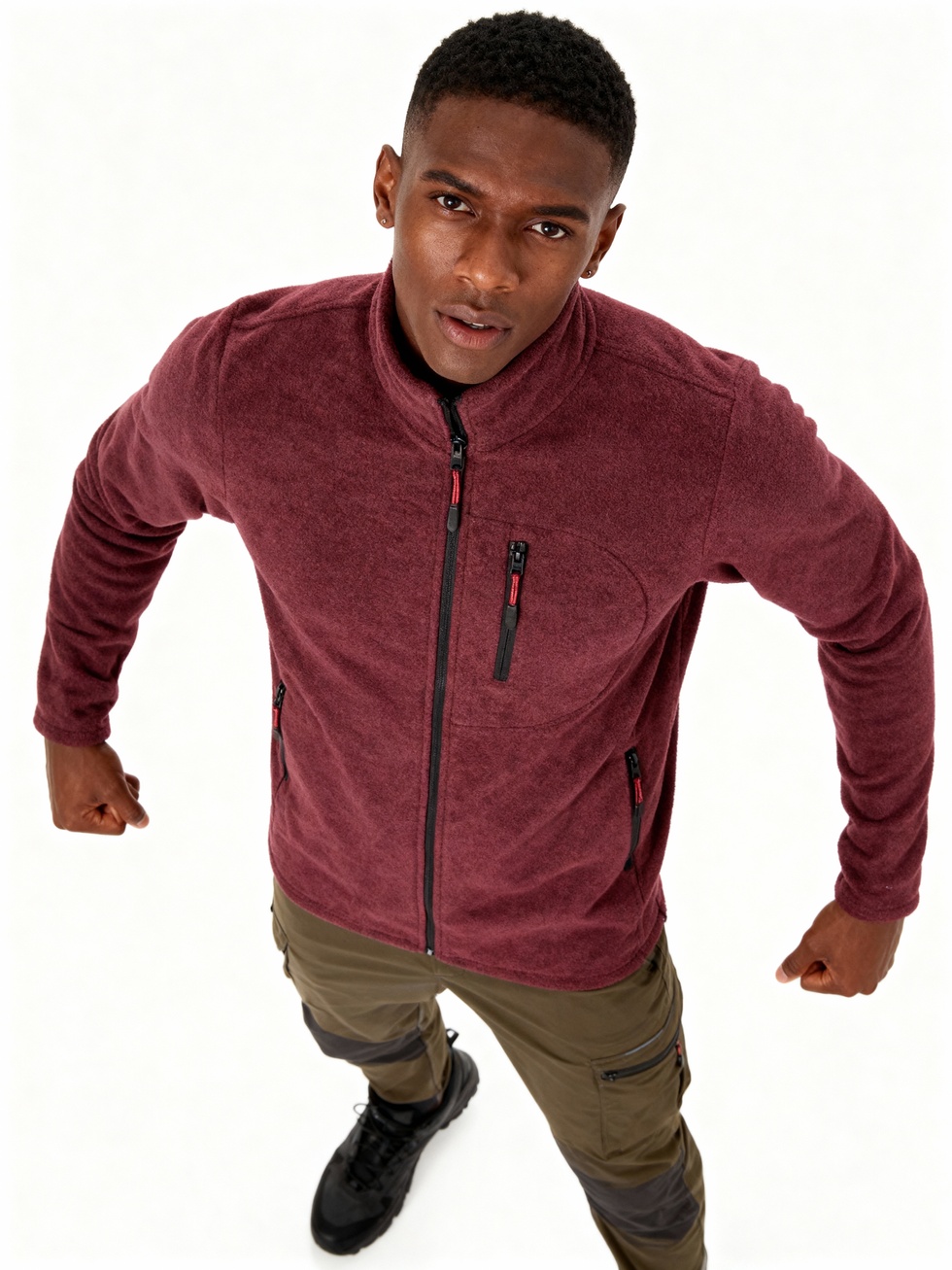 Erkek Extreme Rüzgar Geçirmez Cepli Outdoor Tam Fermuarlı Polar Ceket