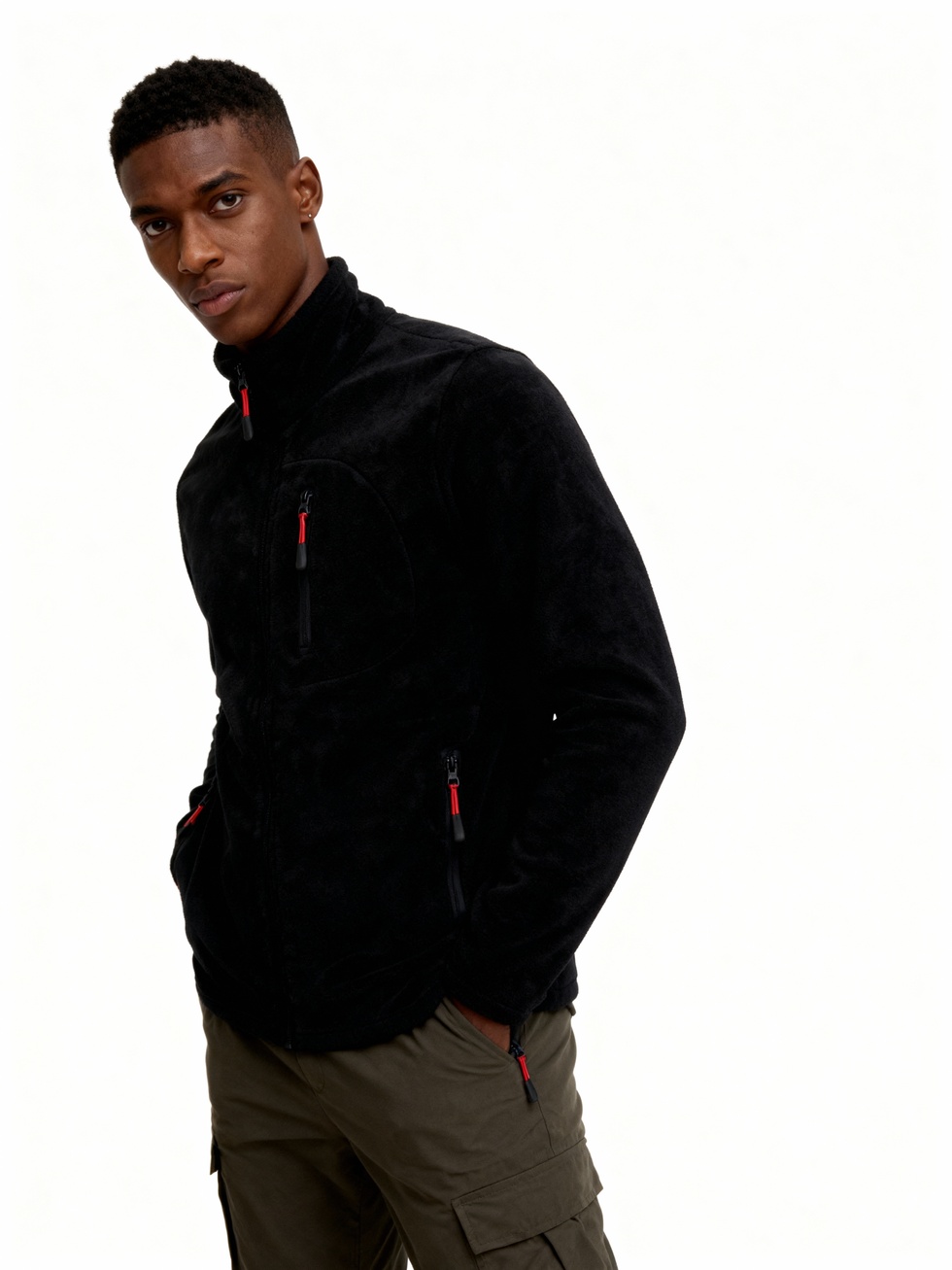 Erkek Extreme Rüzgar Geçirmez Cepli Outdoor Tam Fermuarlı Polar Ceket