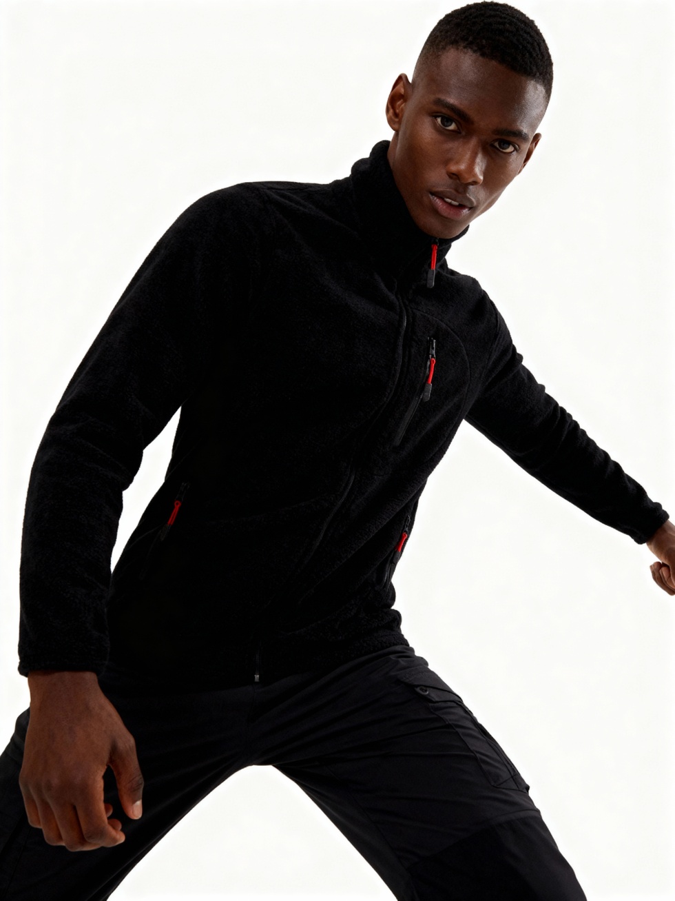 Erkek Extreme Rüzgar Geçirmez Cepli Outdoor Tam Fermuarlı Polar Ceket