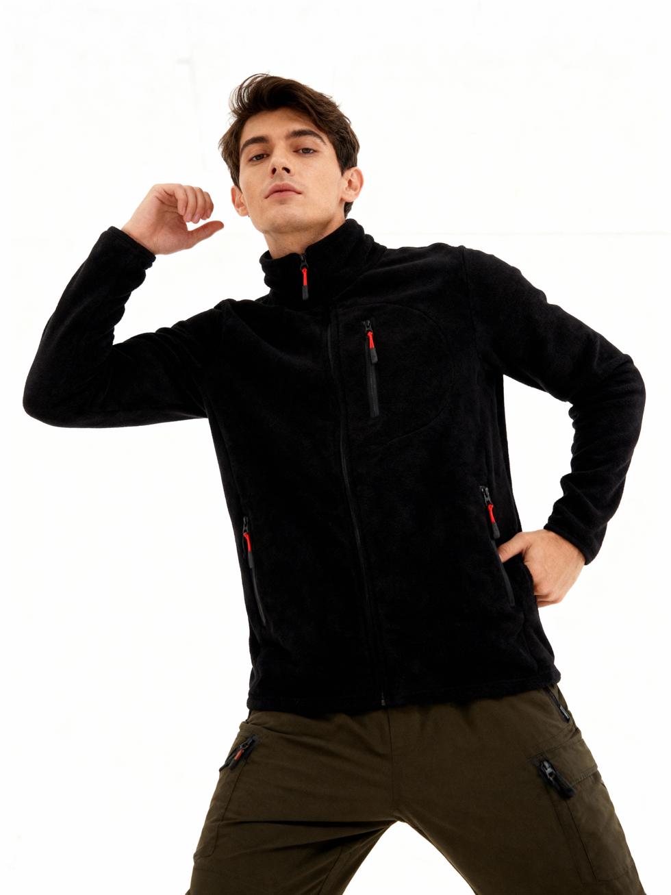 Erkek Extreme Rüzgar Geçirmez Cepli Outdoor Tam Fermuarlı Polar Ceket