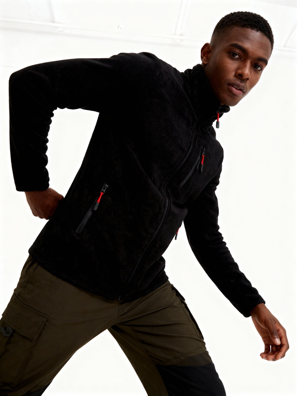 Erkek Extreme Rüzgar Geçirmez Cepli Outdoor Tam Fermuarlı Polar Ceket