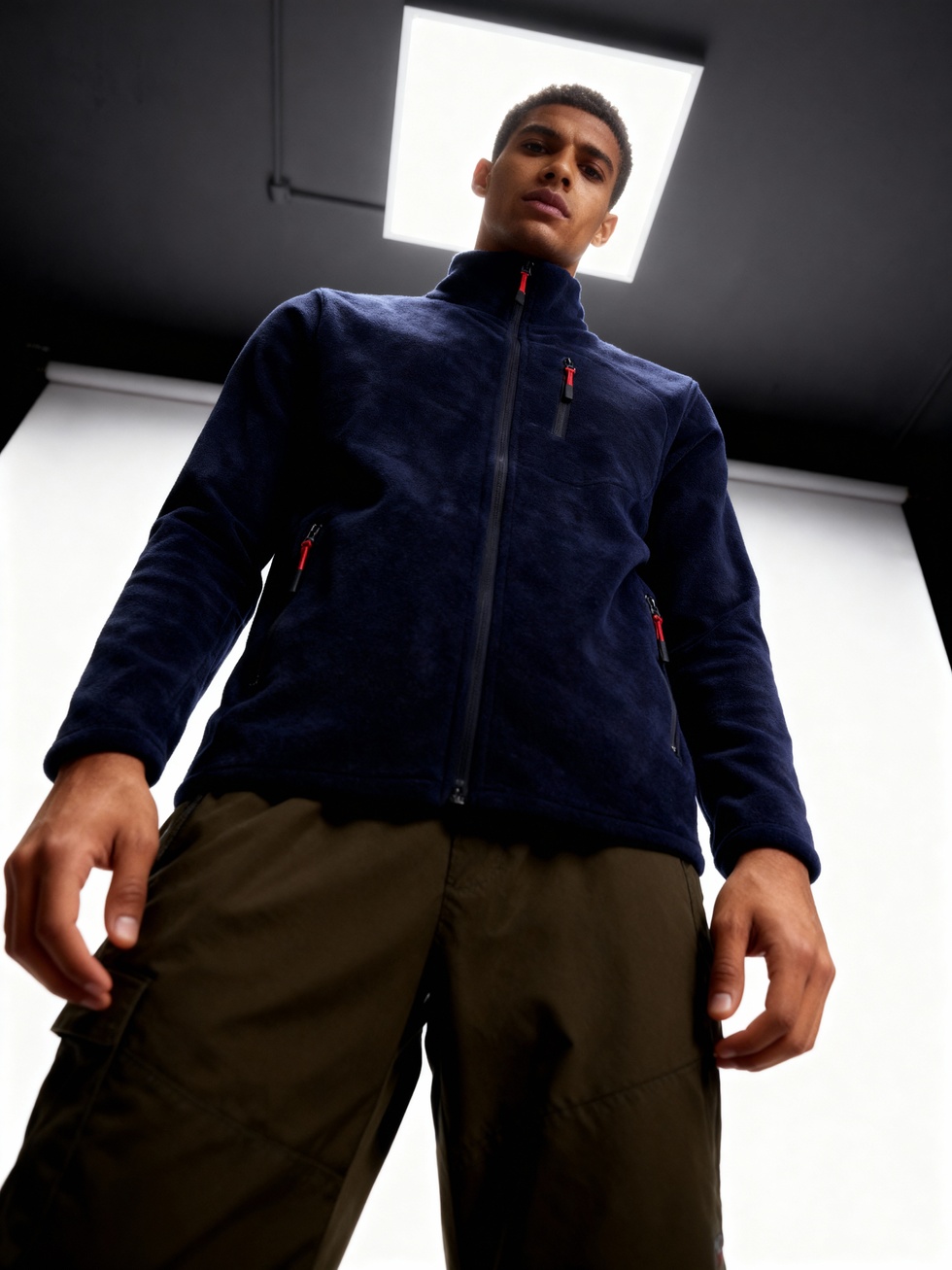 Erkek Extreme Rüzgar Geçirmez Cepli Outdoor Tam Fermuarlı Polar Ceket