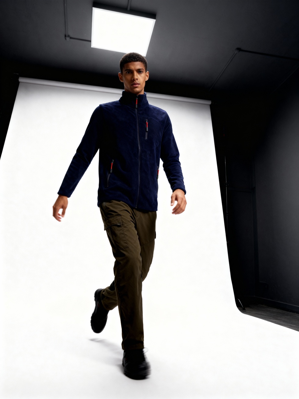 Erkek Extreme Rüzgar Geçirmez Cepli Outdoor Tam Fermuarlı Polar Ceket