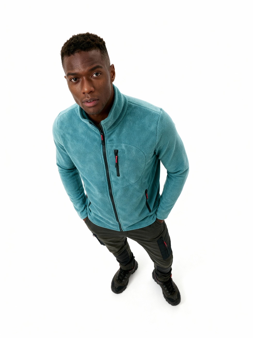 Erkek Extreme Rüzgar Geçirmez Cepli Outdoor Tam Fermuarlı Polar Ceket