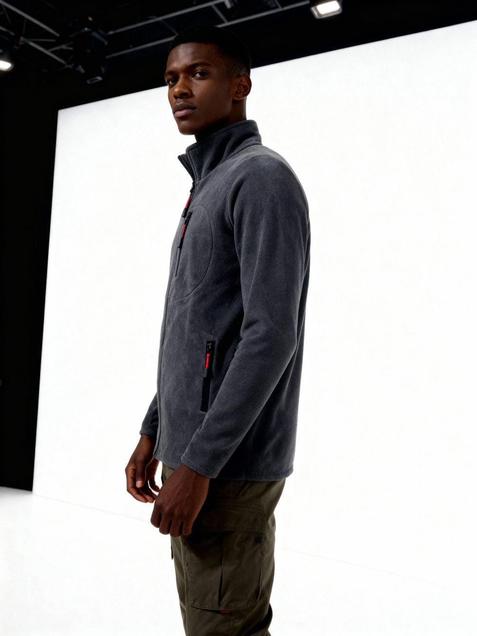 Erkek Extreme Rüzgar Geçirmez Cepli Outdoor Tam Fermuarlı Polar Ceket