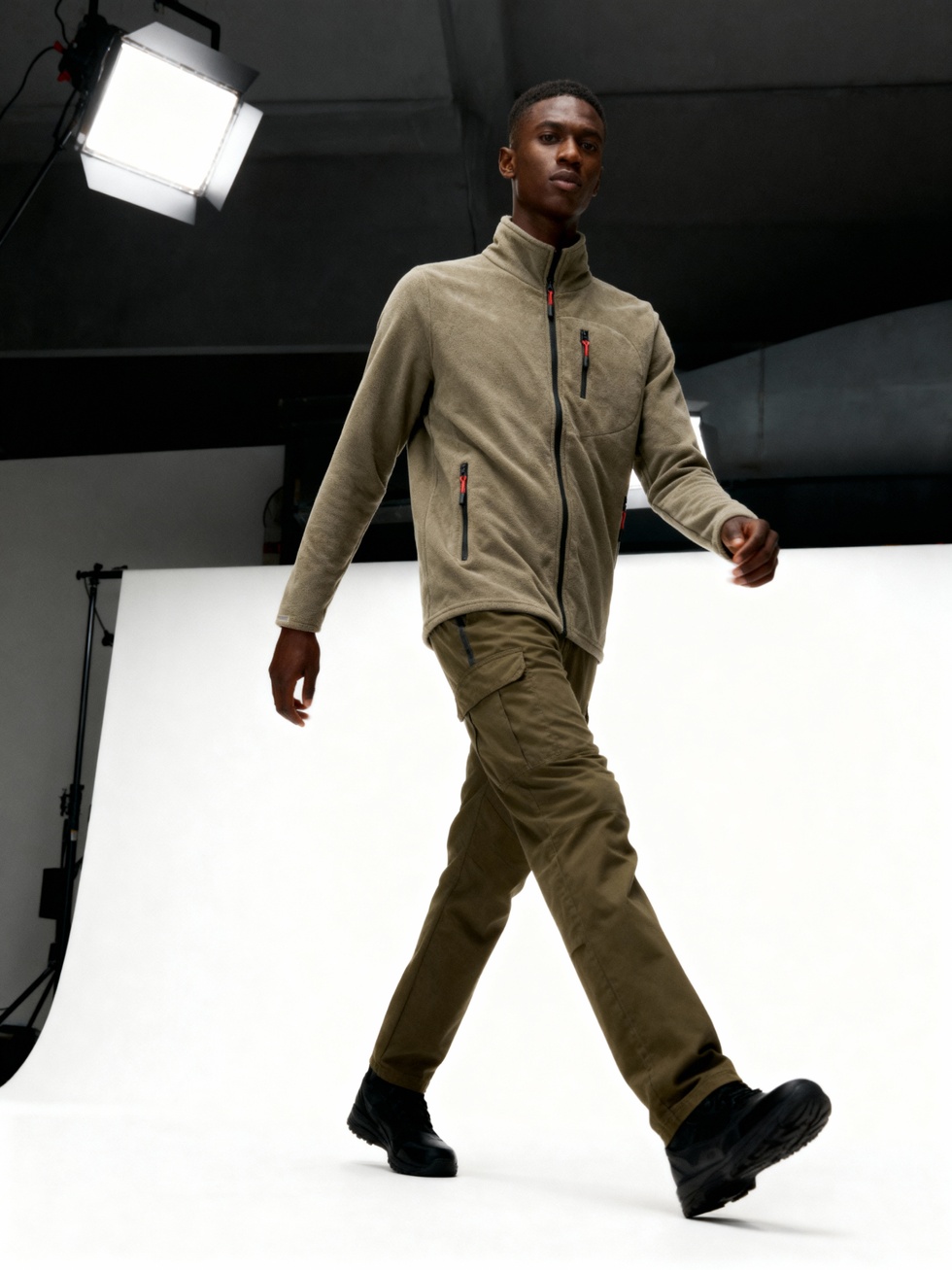 Erkek Extreme Rüzgar Geçirmez Cepli Outdoor Tam Fermuarlı Polar Ceket