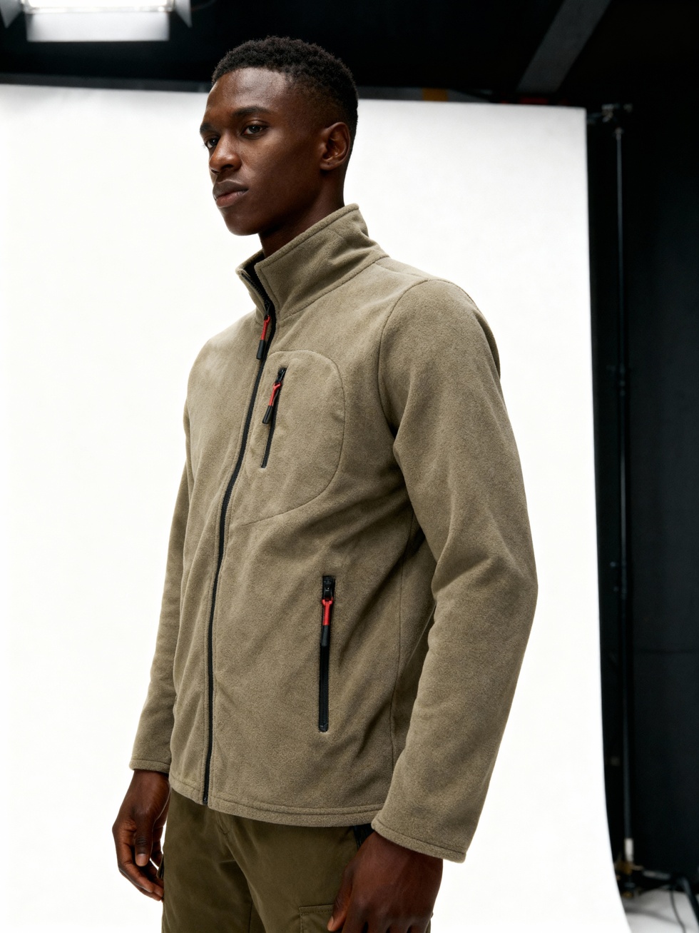 Erkek Extreme Rüzgar Geçirmez Cepli Outdoor Tam Fermuarlı Polar Ceket