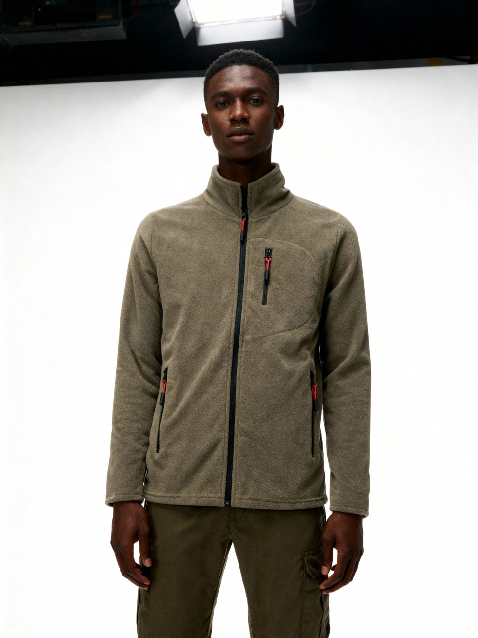 Erkek Extreme Rüzgar Geçirmez Cepli Outdoor Tam Fermuarlı Polar Ceket