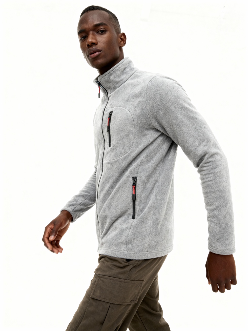 Erkek Extreme Rüzgar Geçirmez Cepli Outdoor Tam Fermuarlı Polar Ceket