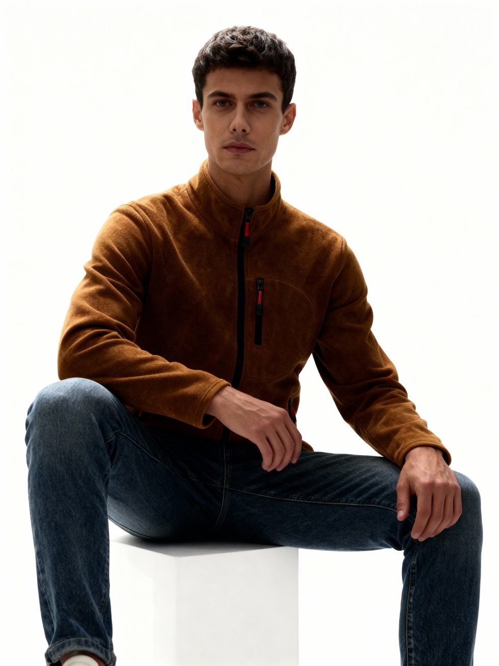 Erkek Extreme Rüzgar Geçirmez Cepli Outdoor Tam Fermuarlı Polar Ceket