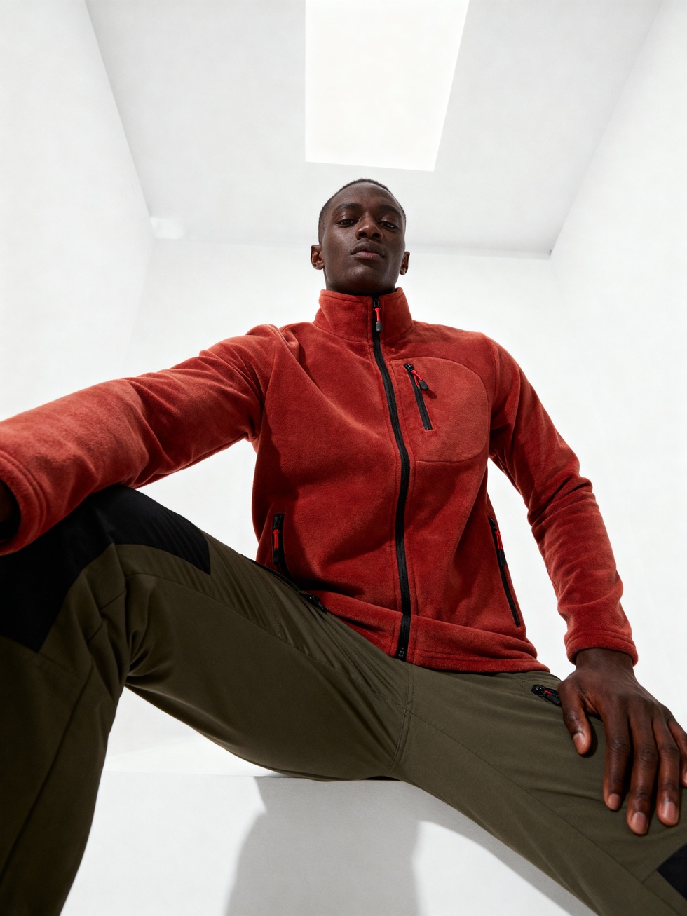 Erkek Extreme Rüzgar Geçirmez Cepli Outdoor Tam Fermuarlı Polar Ceket