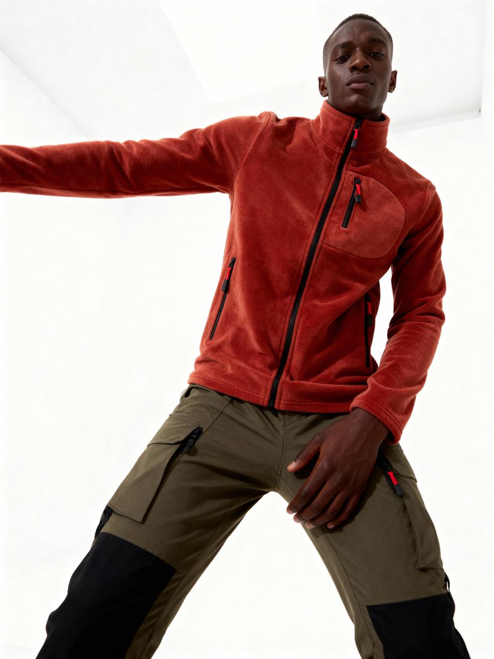 Erkek Extreme Rüzgar Geçirmez Cepli Outdoor Tam Fermuarlı Polar Ceket