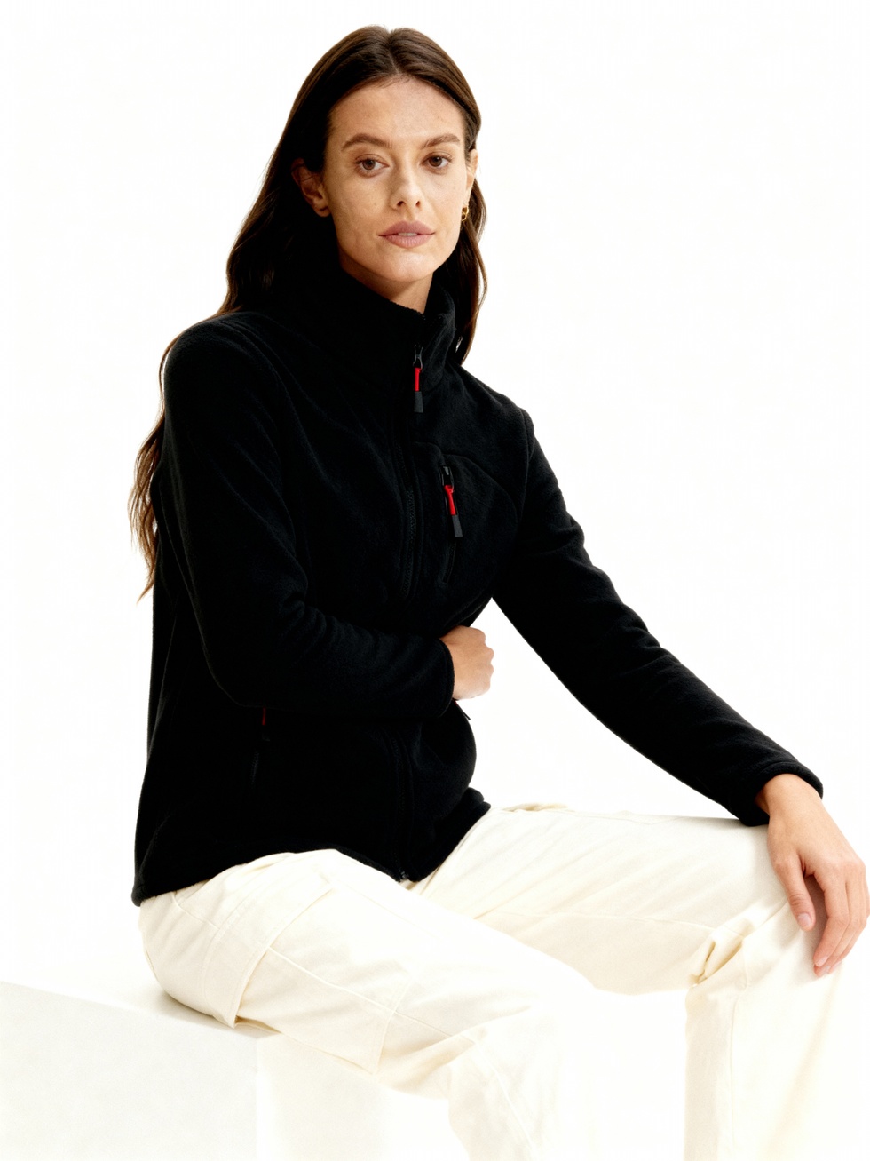 Kadın Extreme Rüzgar Geçirmez Cepli Outdoor Tam Fermuarlı Polar Ceket