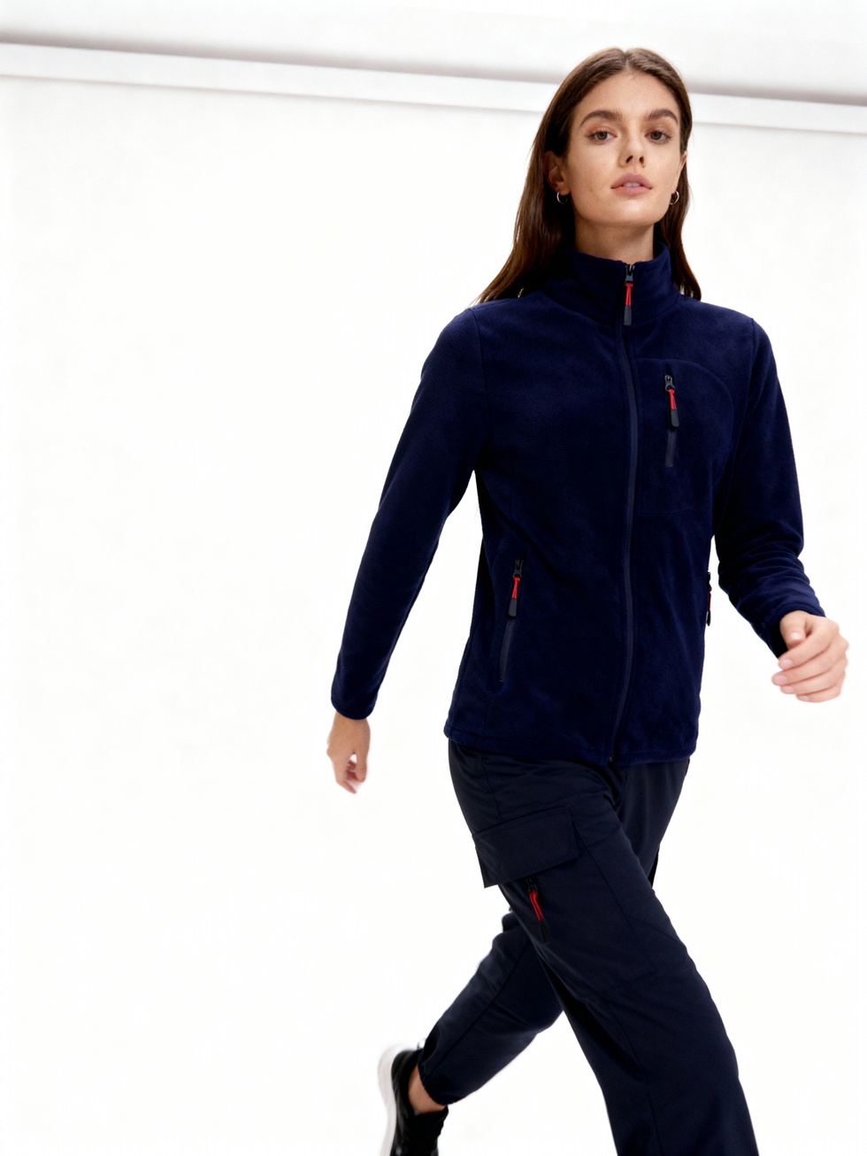 Kadın Extreme Rüzgar Geçirmez Cepli Outdoor Tam Fermuarlı Polar Ceket