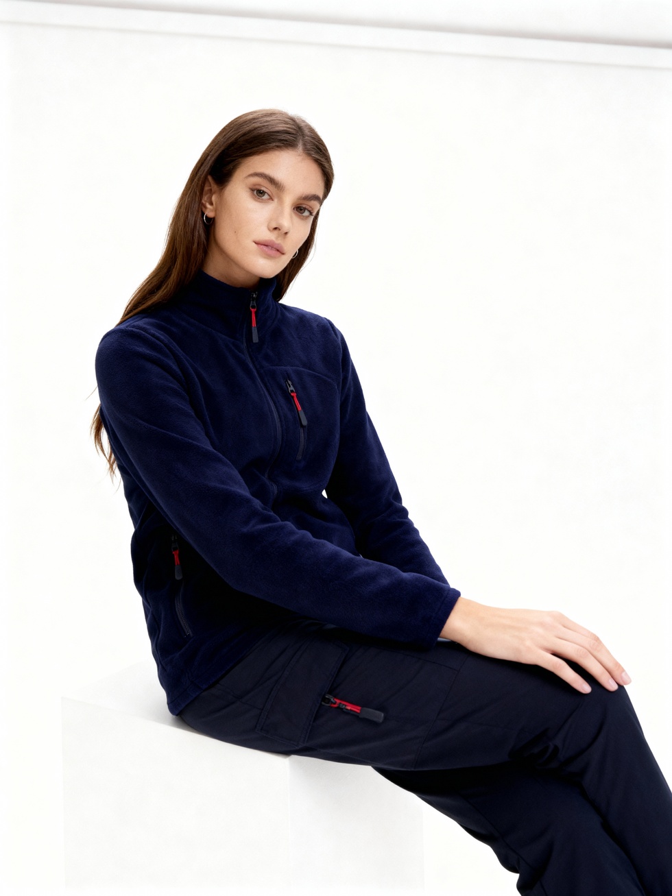 Kadın Extreme Rüzgar Geçirmez Cepli Outdoor Tam Fermuarlı Polar Ceket