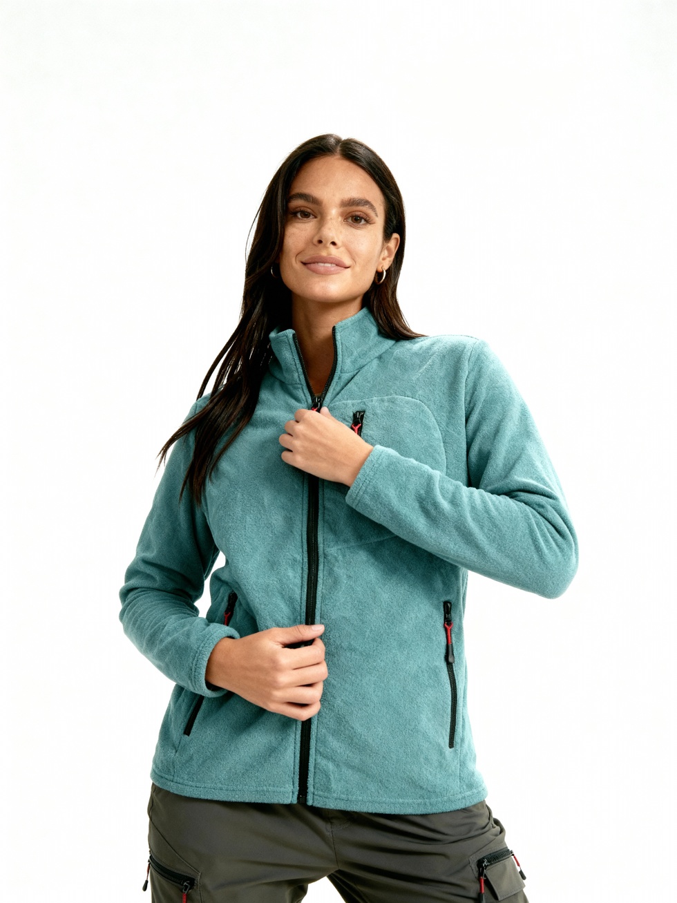 Kadın Extreme Rüzgar Geçirmez Cepli Outdoor Tam Fermuarlı Polar Ceket