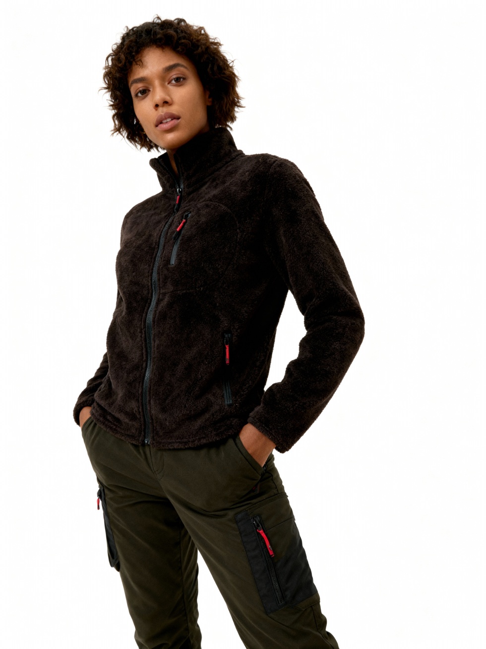 Kadın Extreme Rüzgar Geçirmez Cepli Outdoor Tam Fermuarlı Polar Ceket