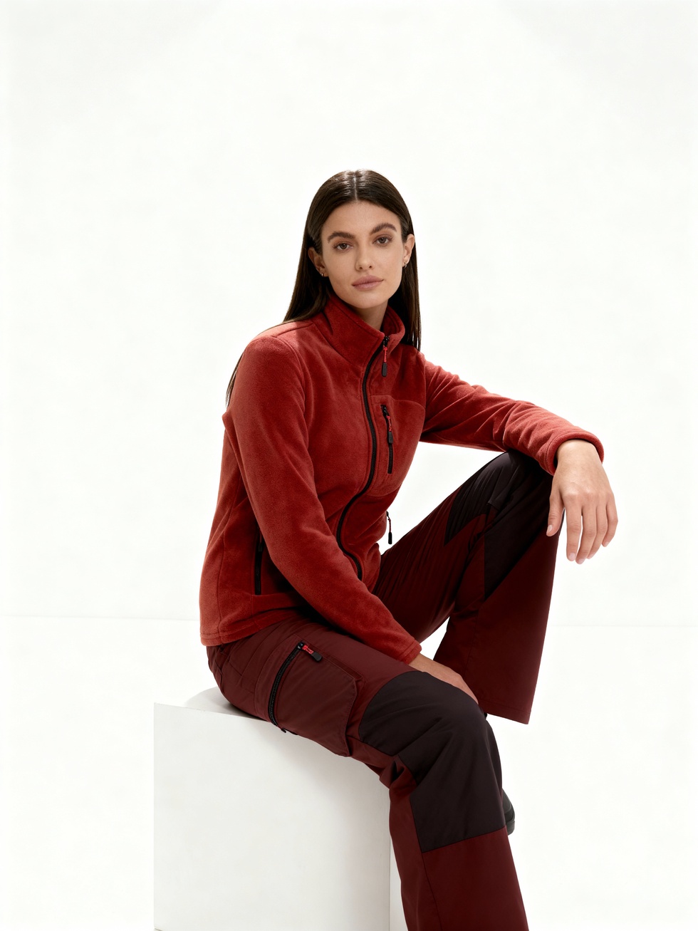 Kadın Extreme Rüzgar Geçirmez Cepli Outdoor Tam Fermuarlı Polar Ceket