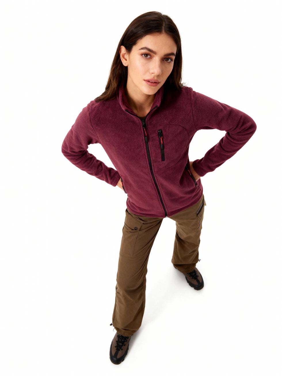 Kadın Extreme Rüzgar Geçirmez Cepli Outdoor Tam Fermuarlı Polar Ceket